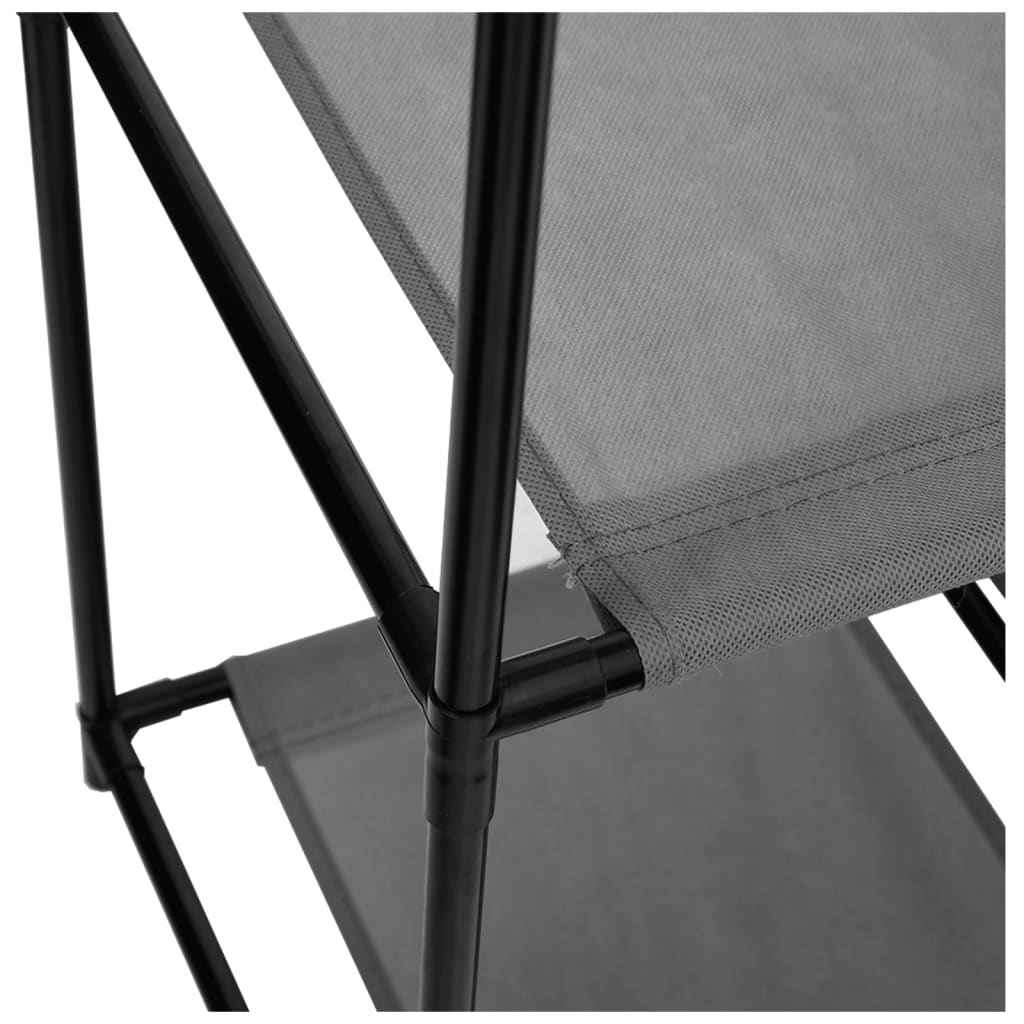 vidaXL Szafka z 4 koszami z tkaniny, szara, 63x30x71 cm, stal
