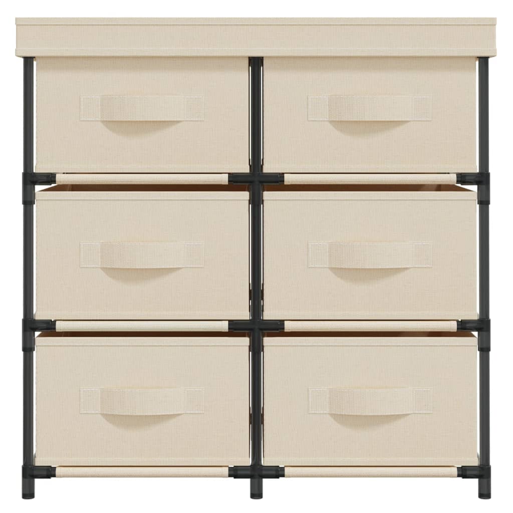 vidaXL Szafka z 6 szufladami, 55x29x55 cm, kremowa, stal
