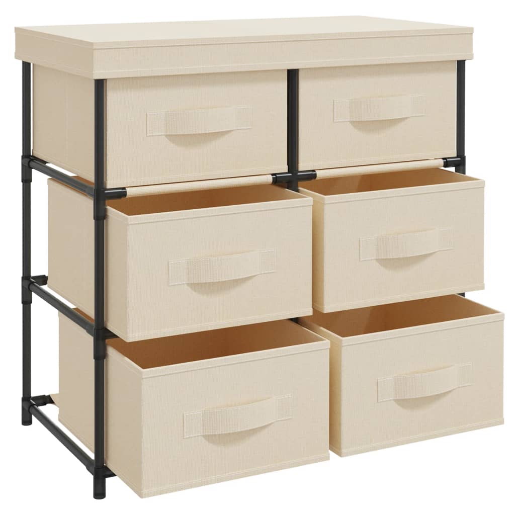 vidaXL Szafka z 6 szufladami, 55x29x55 cm, kremowa, stal