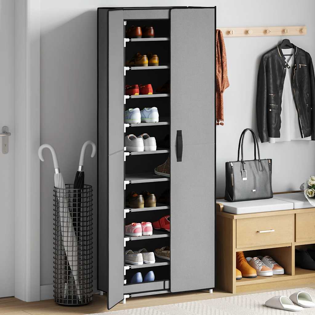 vidaXL Szafka na buty, szara, 60x30x166 cm, materiałowa