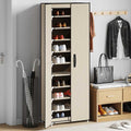 vidaXL Szafka na buty, kremowa, 60x30x166 cm, materiałowa