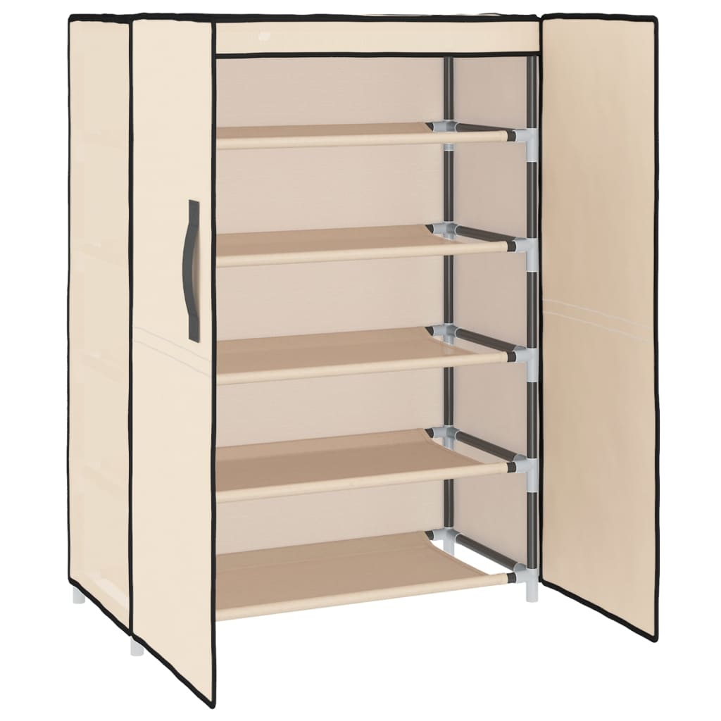 vidaXL Szafka na buty, kremowa, 60x28x90 cm, materiałowa