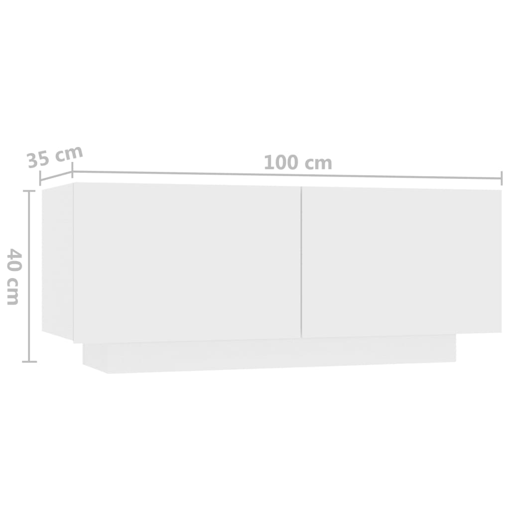 vidaXL Szafka TV z oświetleniem LED, biała, 180x35x40 cm