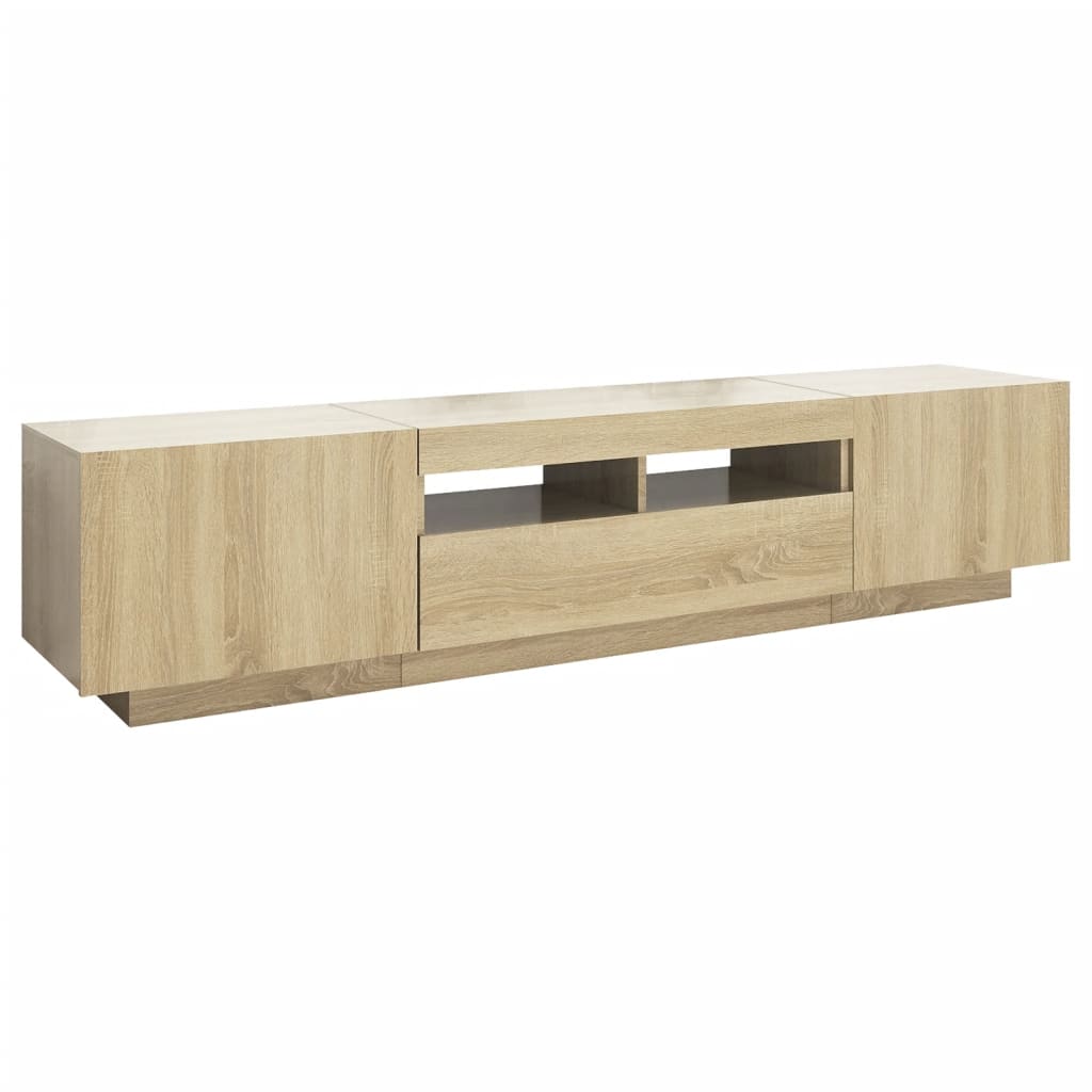 vidaXL Szafka TV z oświetleniem LED, kolor dąb sonoma, 180x35x40 cm