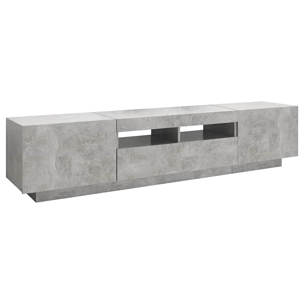 vidaXL Szafka TV z oświetleniem LED, szarość betonu, 180x35x40 cm