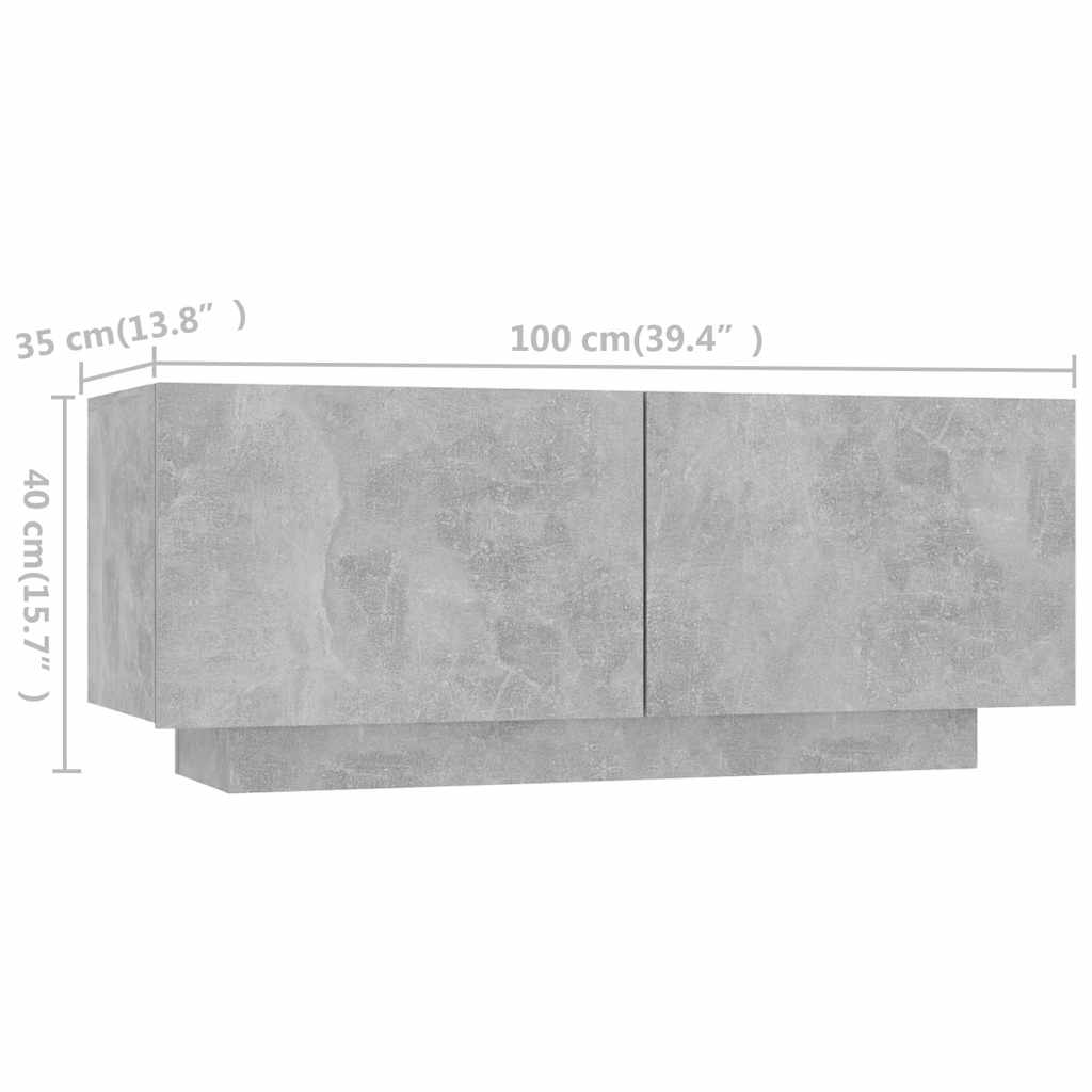 vidaXL Szafka TV z oświetleniem LED, szarość betonu, 180x35x40 cm