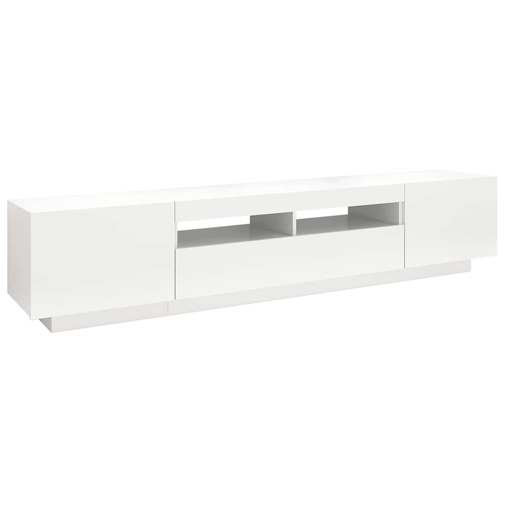 vidaXL Szafka pod TV z oświetleniem LED, biała, 200x35x40 cm