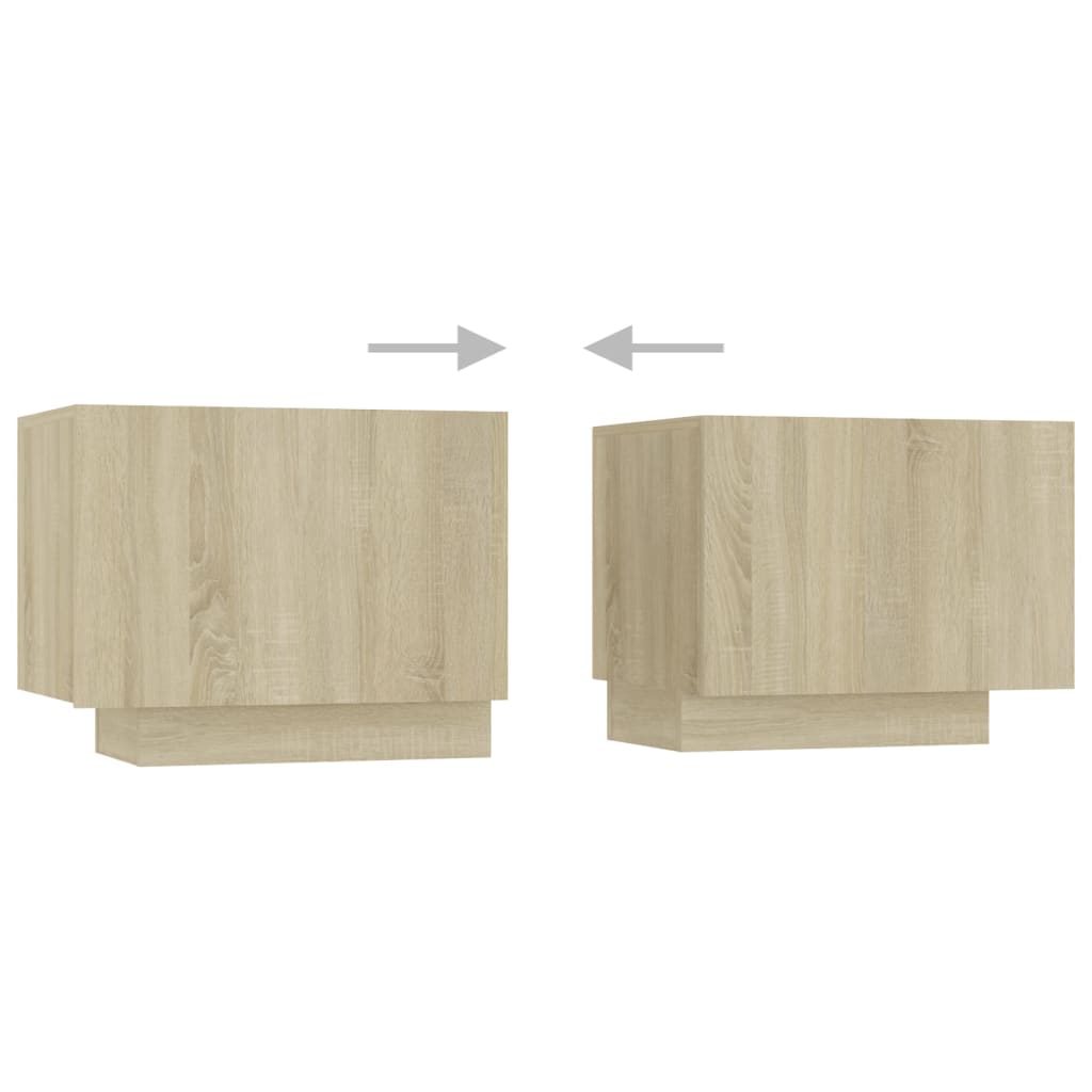 vidaXL Szafka TV z oświetleniem LED, dąb sonoma, 200x35x40 cm