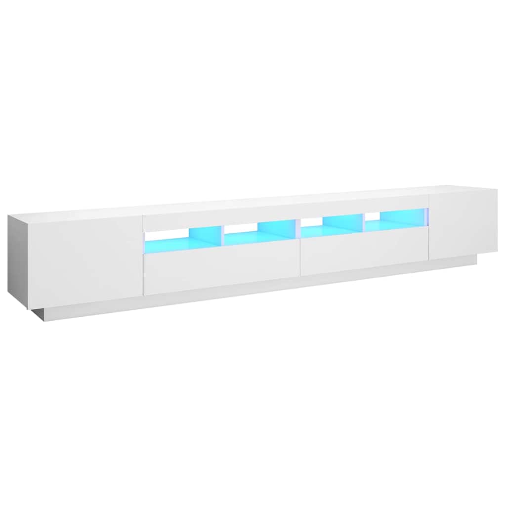 vidaXL Szafka pod TV z oświetleniem LED, biała, 260x35x40 cm