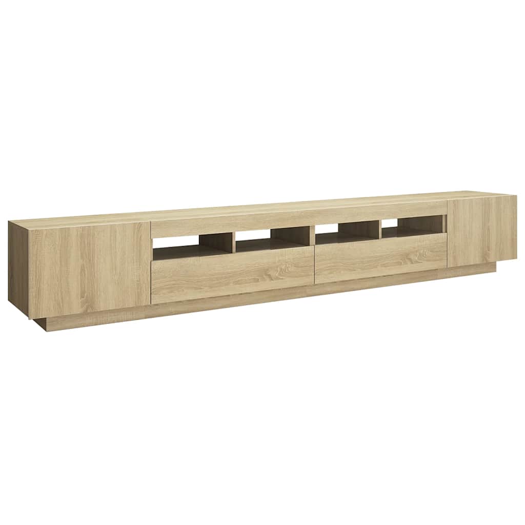 vidaXL Szafka TV z oświetleniem LED, dąb sonoma, 260x35x40 cm