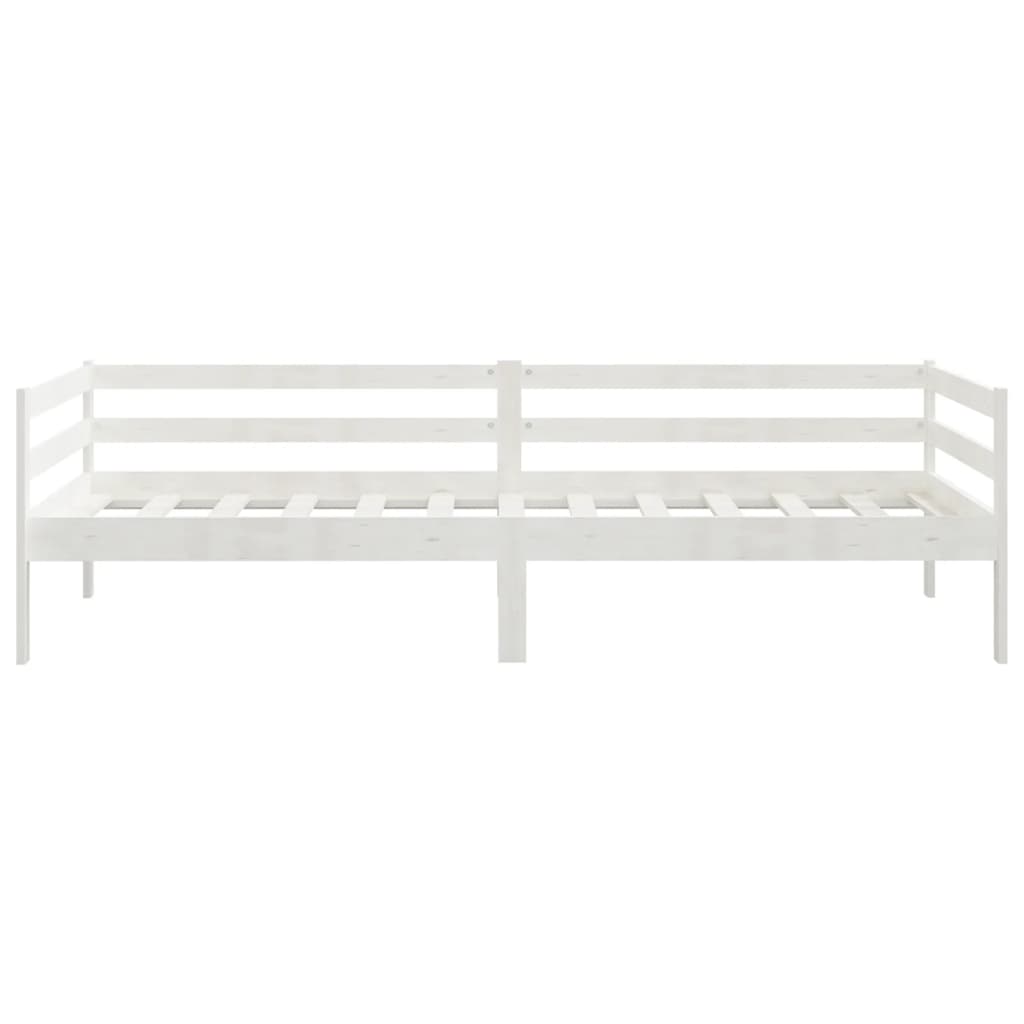 vidaXL Łóżko dzienne, białe, lite drewno sosnowe, 90x200 cm
