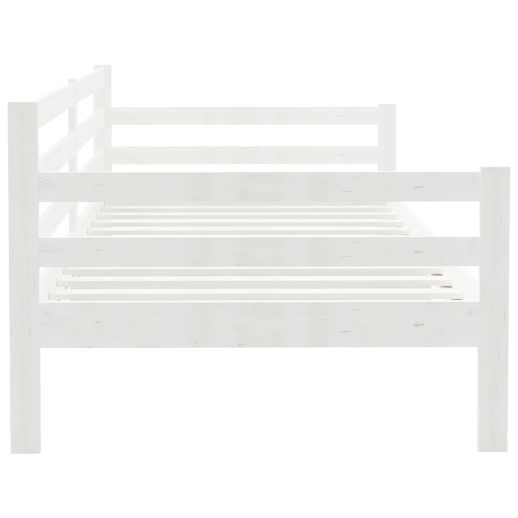 vidaXL Łóżko dzienne, białe, lite drewno sosnowe, 90x200 cm