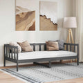vidaXL Łóżko dzienne, szare, lite drewno sosnowe, 90x200 cm