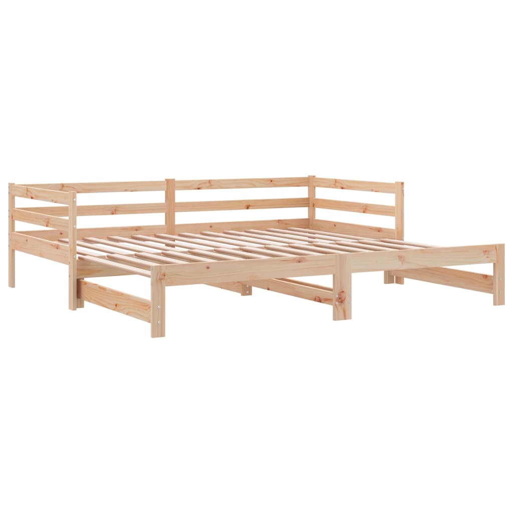 vidaXL Łóżko wysuwane, lite drewno sosnowe, 2x(90x200) cm
