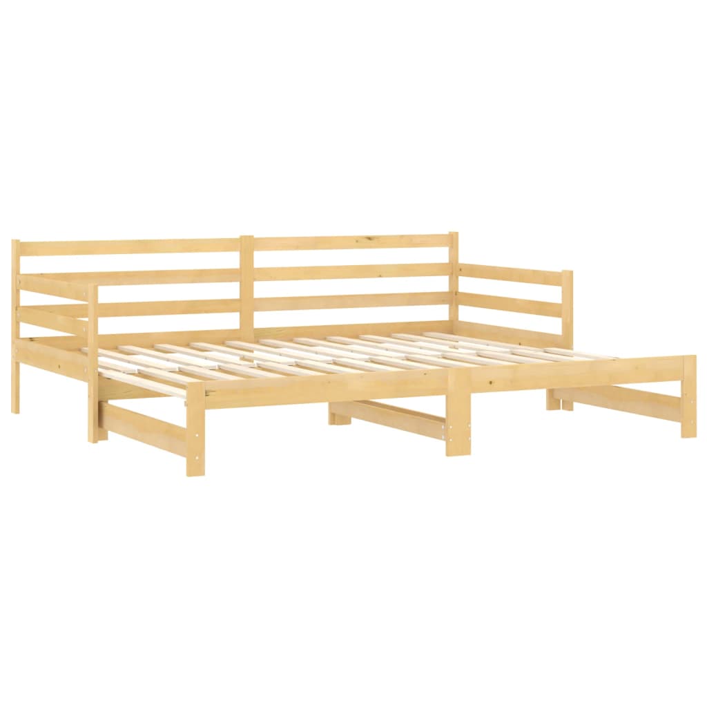 vidaXL Łóżko wysuwane, lite drewno sosnowe, 2x(90x200) cm