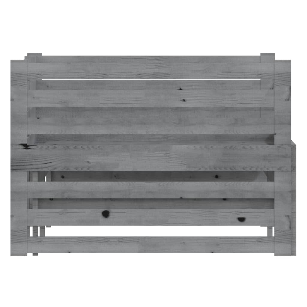 vidaXL Łóżko wysuwane, lite drewno sosnowe, szare, 2x(90x200) cm