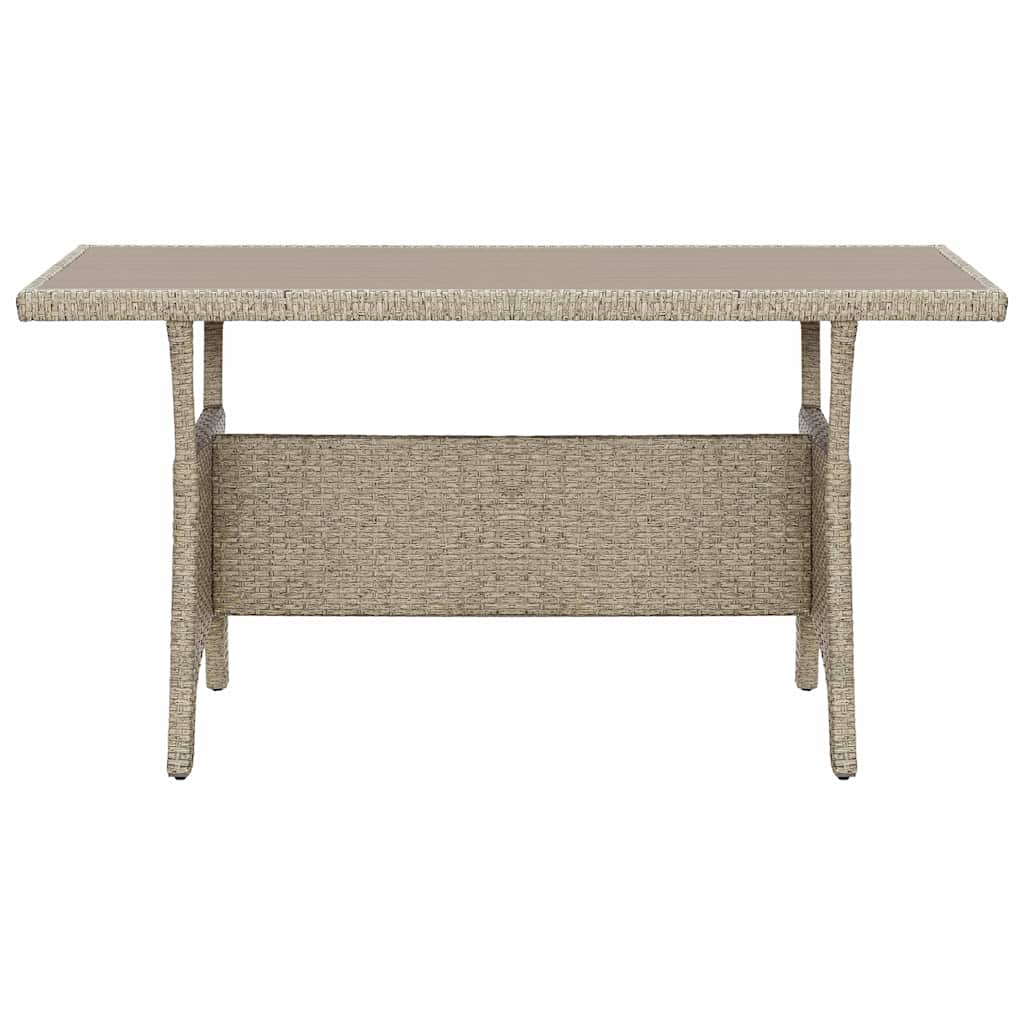 vidaXL Stół ogrodowy, szary, 120x70x66 cm, polirattanowy
