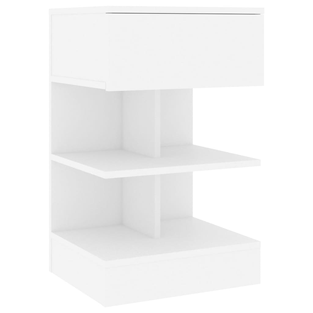 vidaXL Szafka nocna, biała, 40x35x65 cm, materiał drewnopochodny