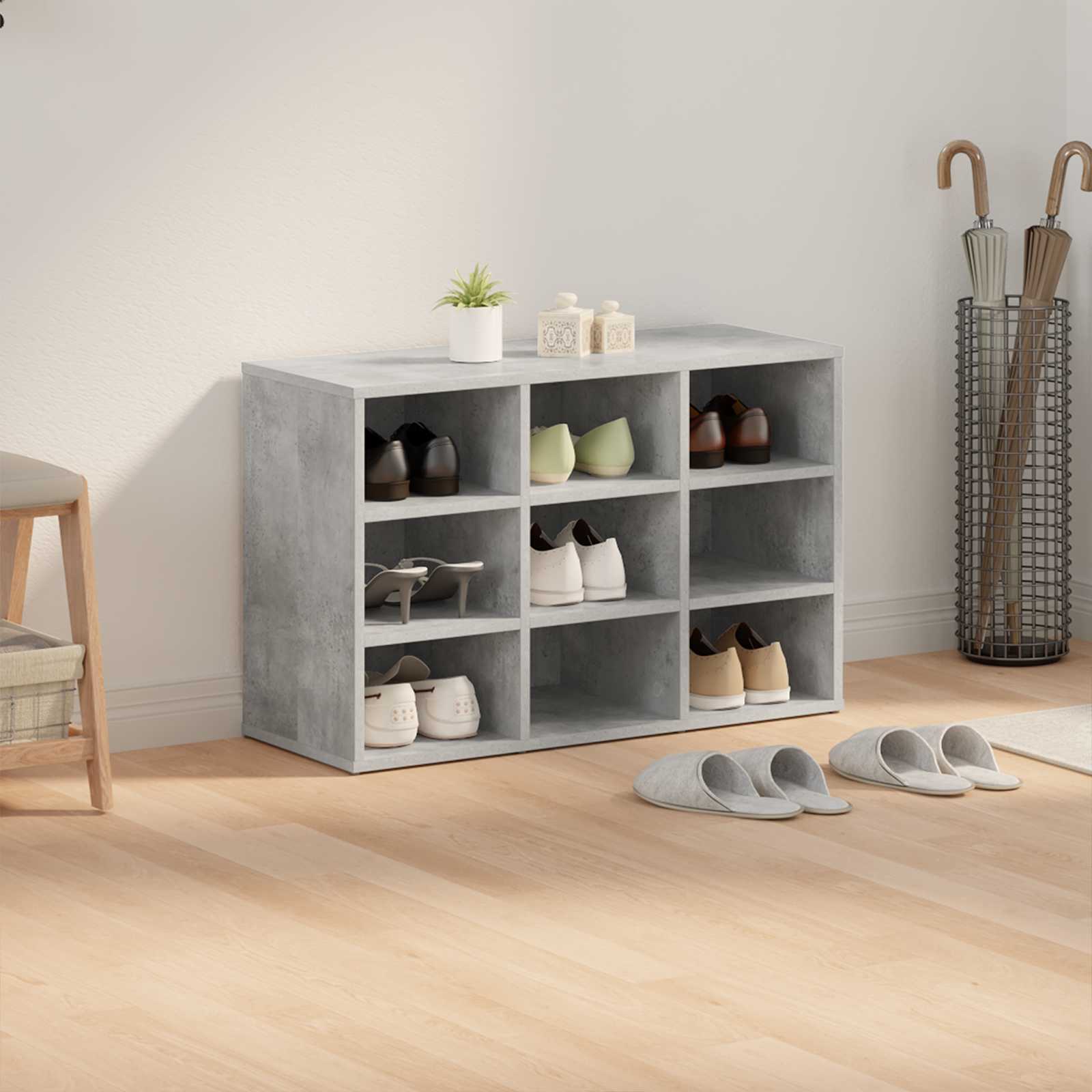 vidaXL Szafka na buty z półką Betonowy szary 77,5 x 30 x 51 cm