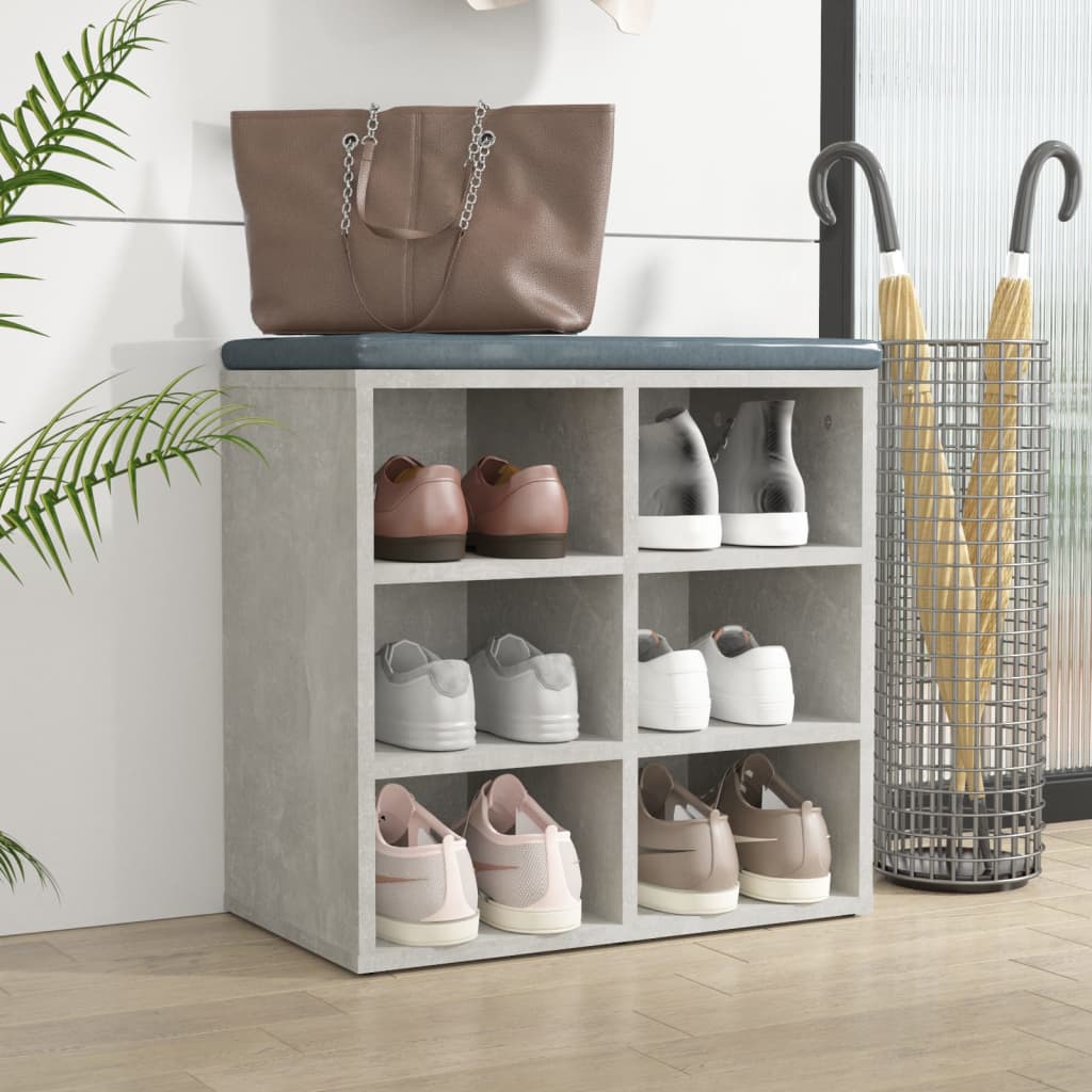 vidaXL Szafka na buty, betonowa szarość, 52,5x30x50 cm