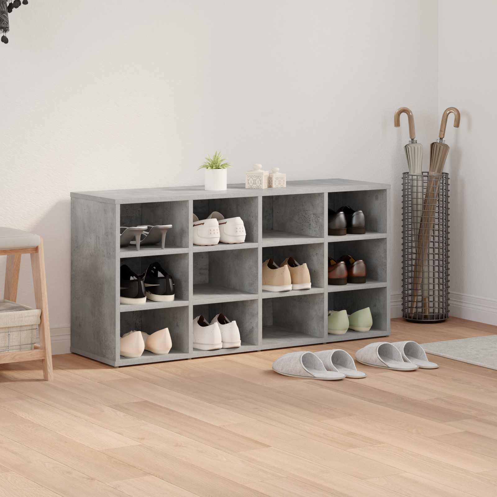 vidaXL Szafka na buty z półką Betonowy szary 103 x 30 x 51 cm