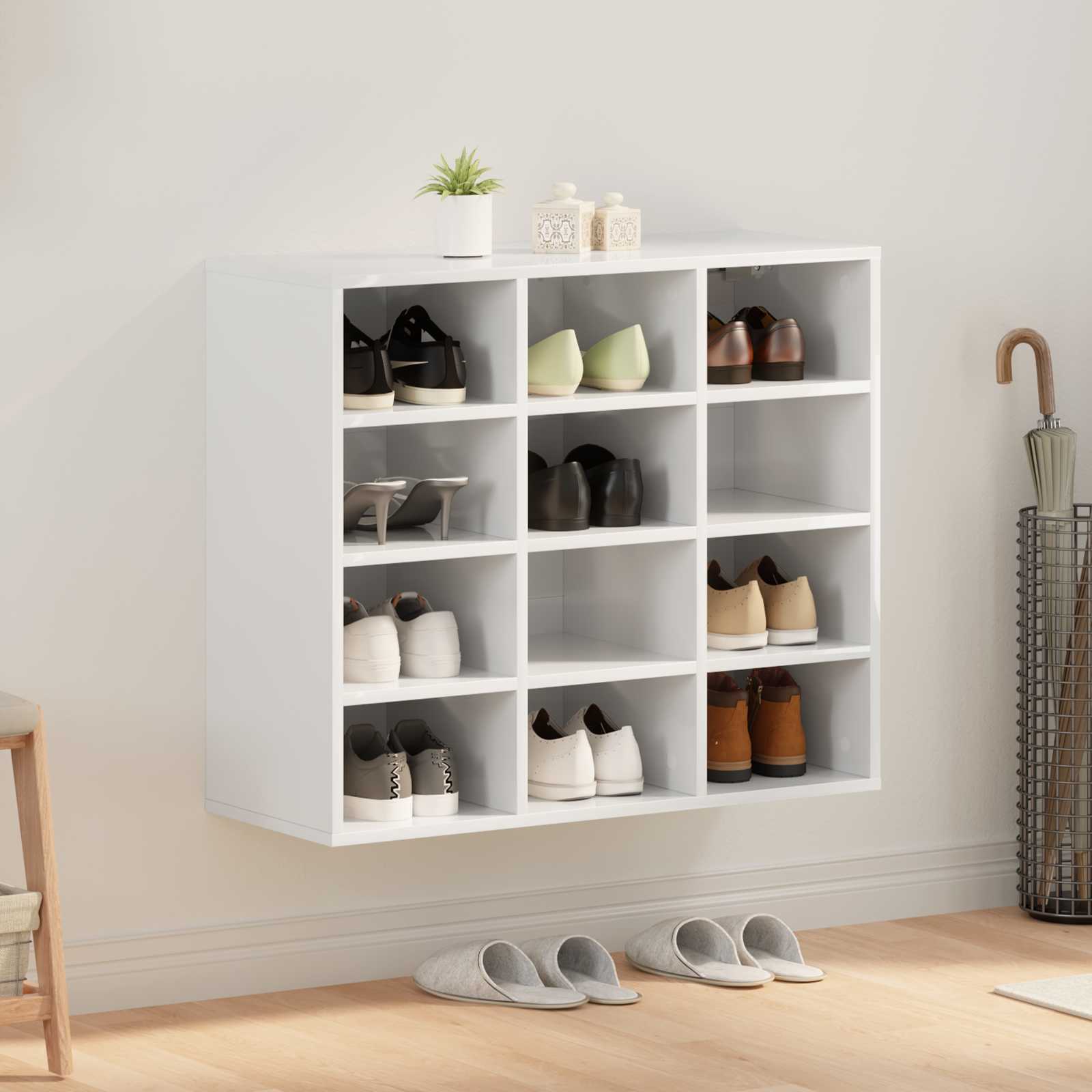 vidaXL Szafka na buty Biały 77,5 x 30 x 67 cm Materiał drewnopochodny