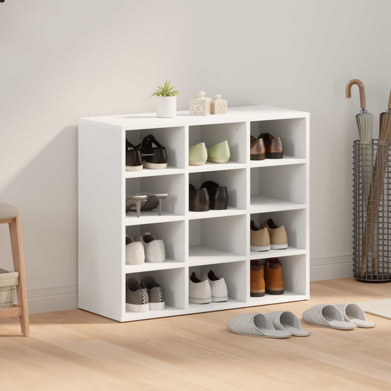 vidaXL Szafka na buty Biały 77,5 x 30 x 67 cm Materiał drewnopochodny