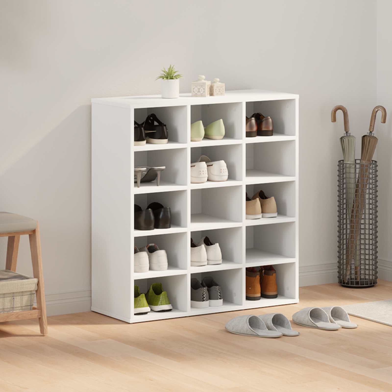 vidaXL Szafka na buty z półką Biały 77,5 x 30 x 83,5 cm