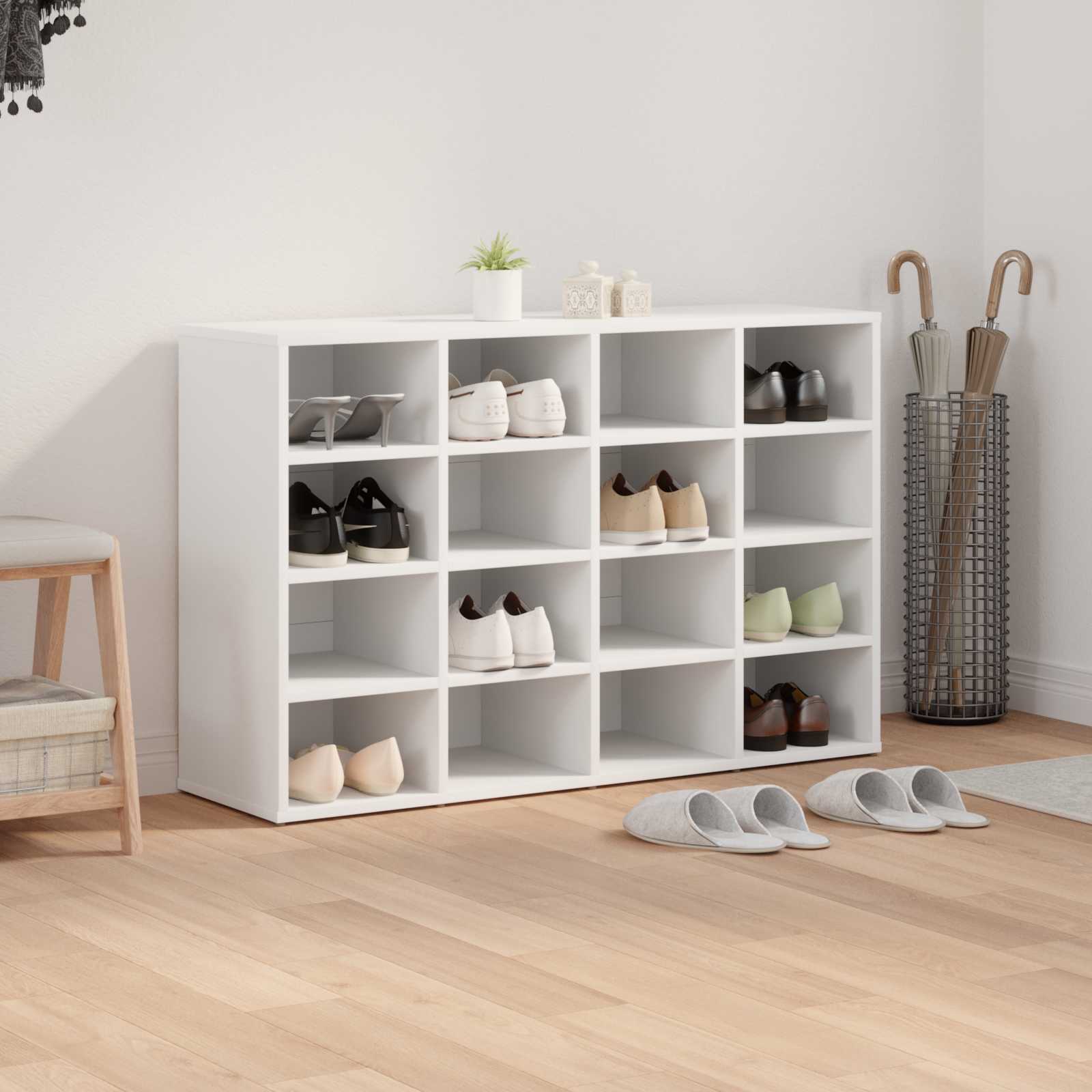 vidaXL Szafka na buty 103 x 30 x 67 cm Drewno inżynieryjne Biały