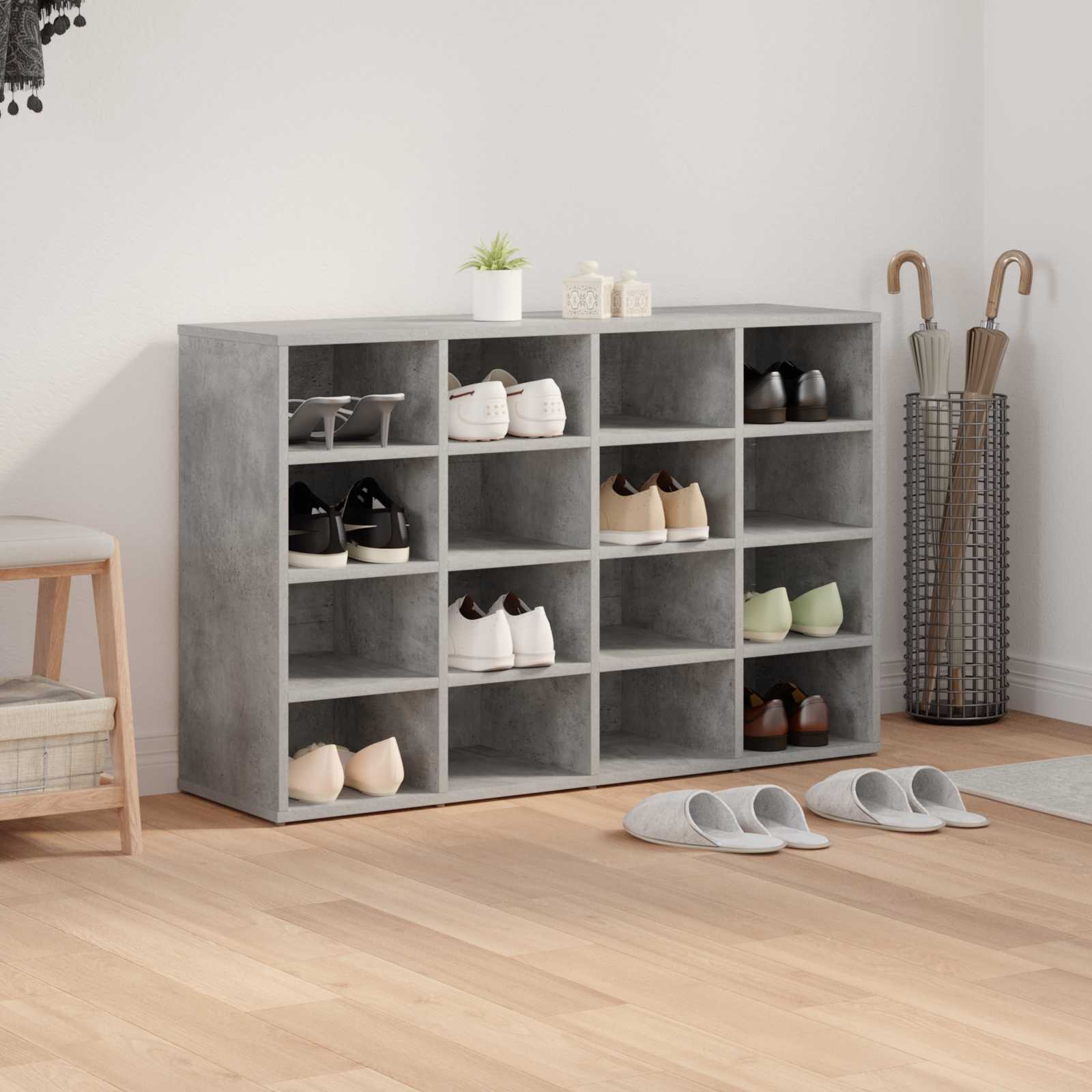 vidaXL Szafka na buty z półką Betonowy szary 103 x 30 x 67 cm