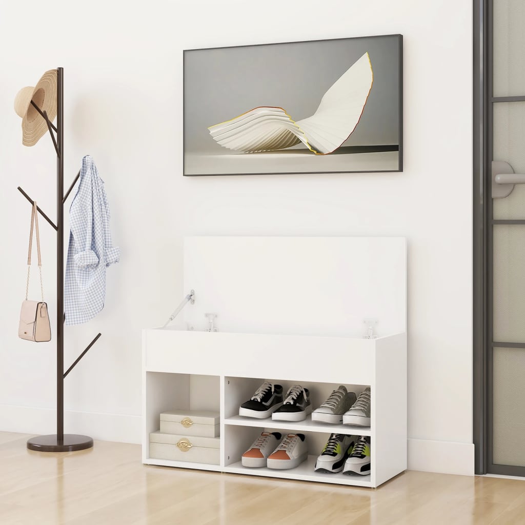 vidaXL Ławka z miejscem na buty, biała, 80x30x45 cm