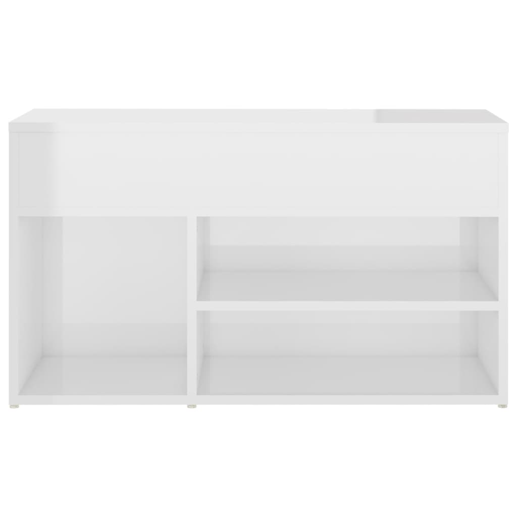 vidaXL Ławka z miejscem na buty, wysoki połysk, biała, 80x30x45 cm