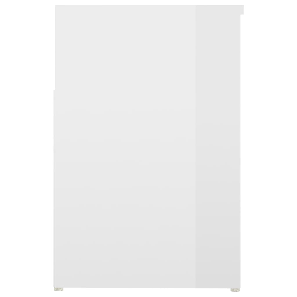 vidaXL Ławka z miejscem na buty, wysoki połysk, biała, 80x30x45 cm