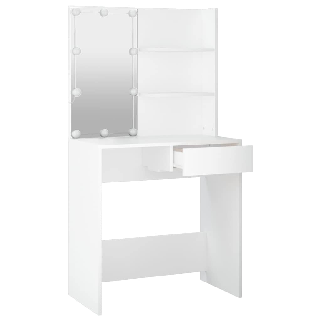 vidaXL Toaletka z oświetleniem LED, biała, 74,5x40x141 cm