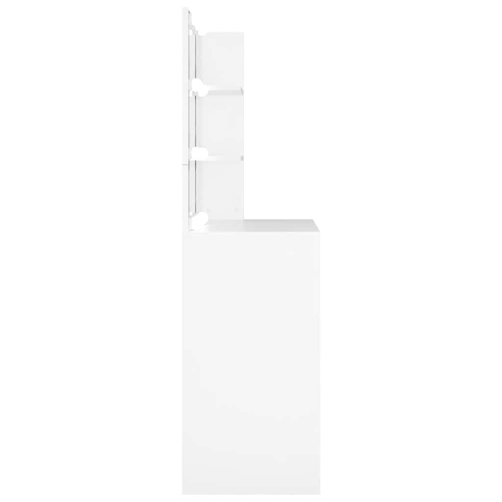 vidaXL Toaletka z oświetleniem LED, biała, 74,5x40x141 cm