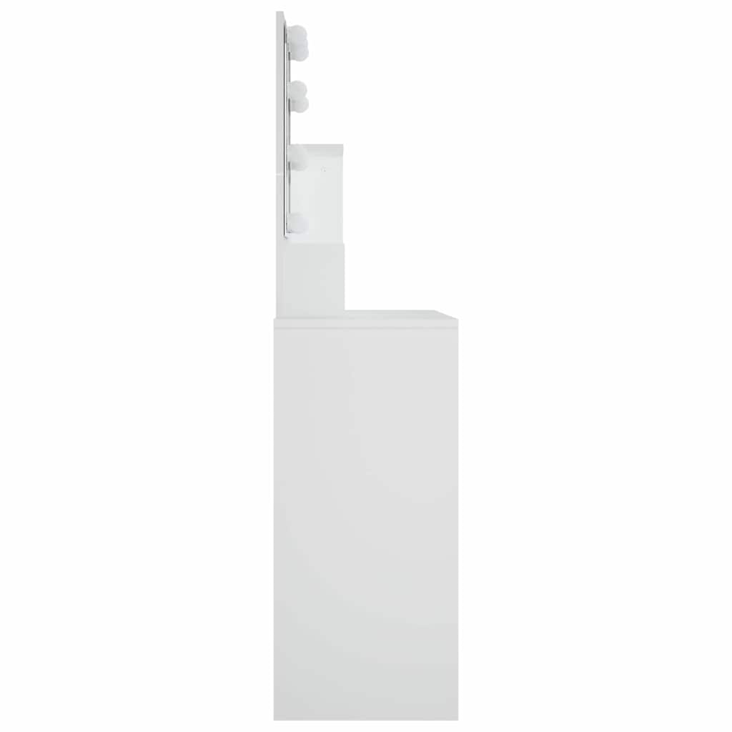 vidaXL Toaletka z oświetleniem LED, biała, 86,5x35x136 cm