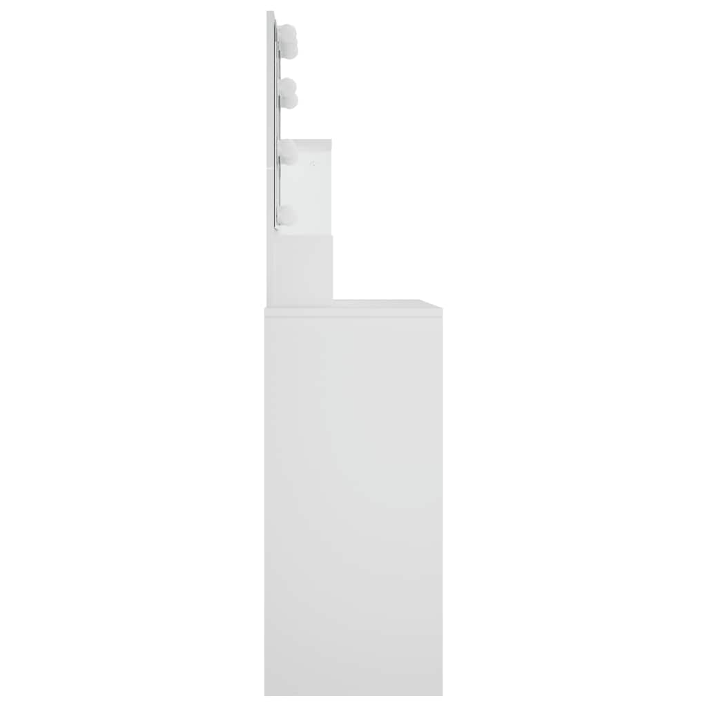 vidaXL Toaletka z oświetleniem LED, biała, 86,5x35x136 cm