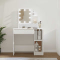 vidaXL Toaletka z oświetleniem LED, biała, 86,5x35x136 cm