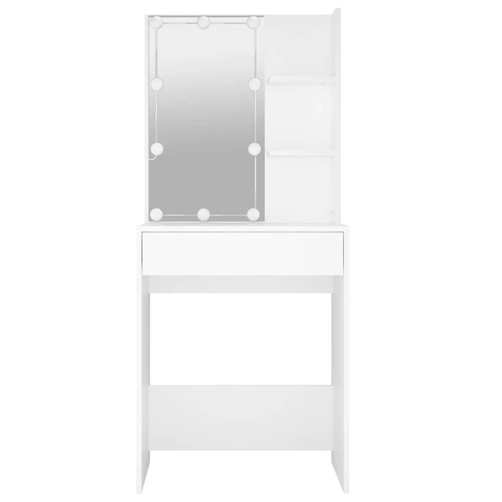 vidaXL Toaletka z oświetleniem LED, biała, 60x40x140 cm