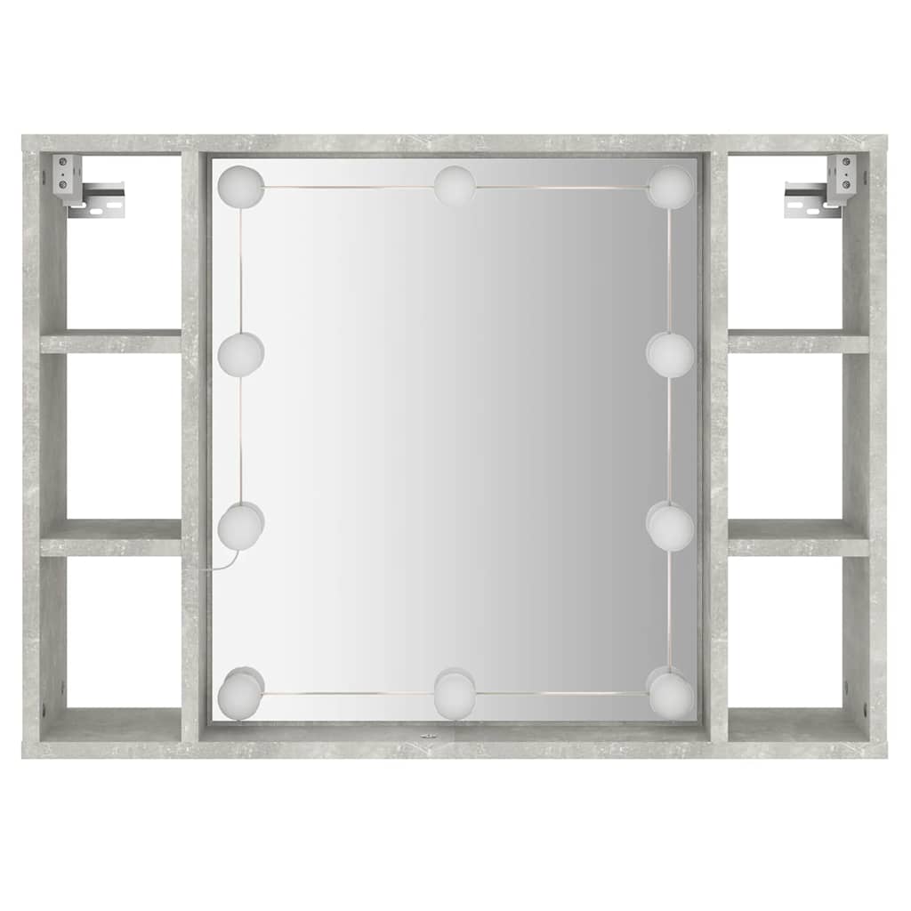 vidaXL Szafka z lustrem i oświetleniem LED, szary beton, 76x15x55 cm