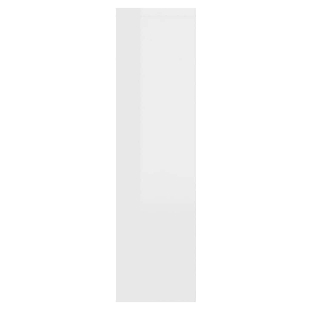 vidaXL Szafka z lustrem i LED, biała z połyskiem, 76x15x55 cm
