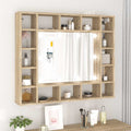 vidaXL Szafka z lustrem i oświetleniem LED, dąb sonoma, 91x15x76,5 cm