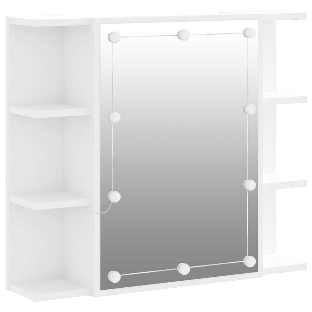vidaXL Szafka z lustrem i oświetleniem LED, biała, 70x16,5x60 cm