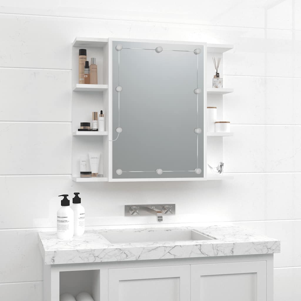 vidaXL Szafka z lustrem i oświetleniem LED, biała, 70x16,5x60 cm