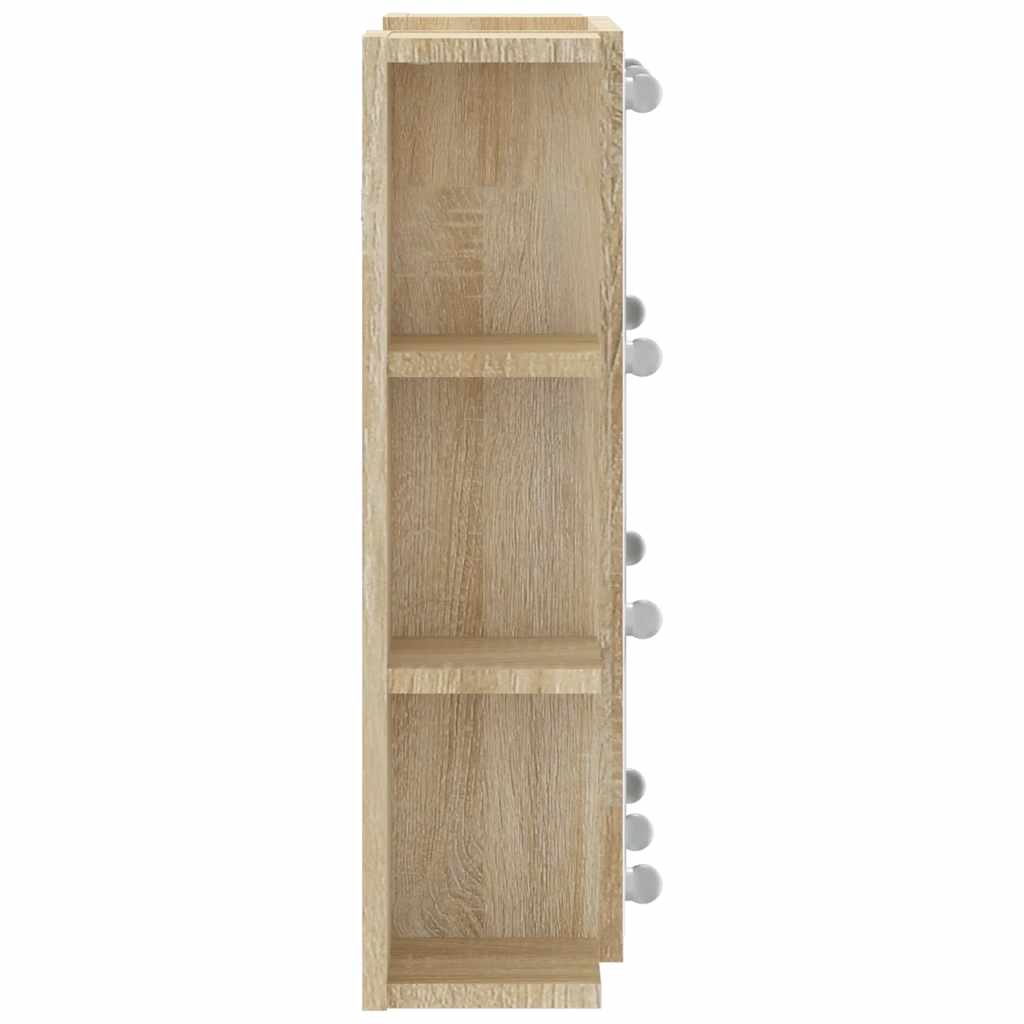 vidaXL Szafka z lustrem i oświetleniem LED, dąb sonoma, 70x16,5x60 cm