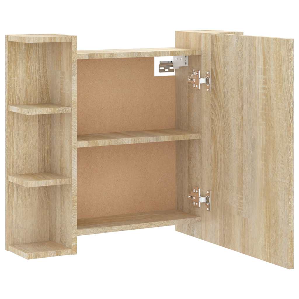 vidaXL Szafka z lustrem i oświetleniem LED, dąb sonoma, 70x16,5x60 cm