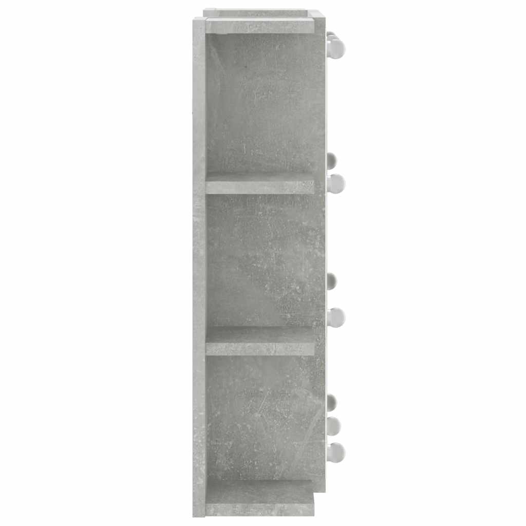 vidaXL Szafka z lustrem i oświetleniem LED, szary beton, 70x16,5x60 cm