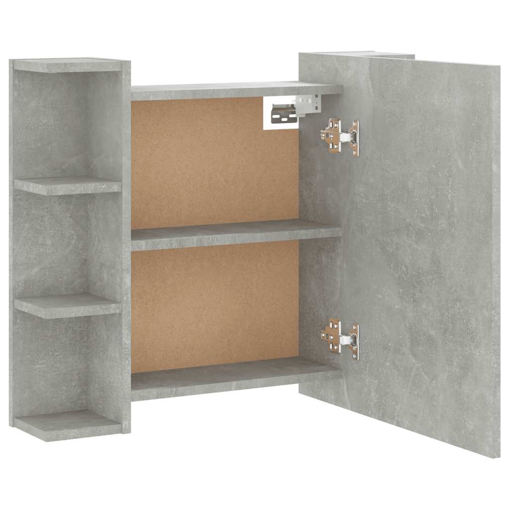 vidaXL Szafka z lustrem i oświetleniem LED, szary beton, 70x16,5x60 cm