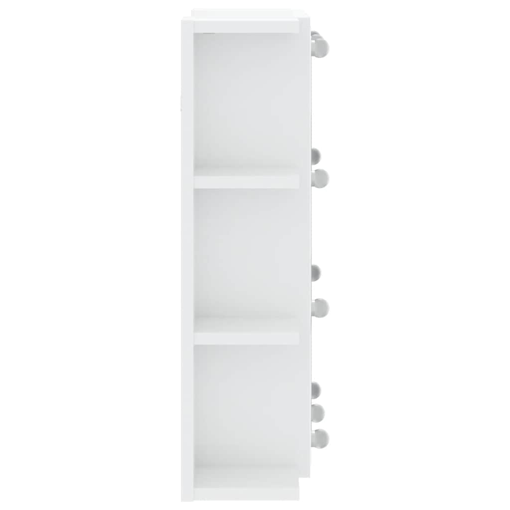 vidaXL Szafka z lustrem i LED, biała z połyskiem, 70x16,5x60 cm