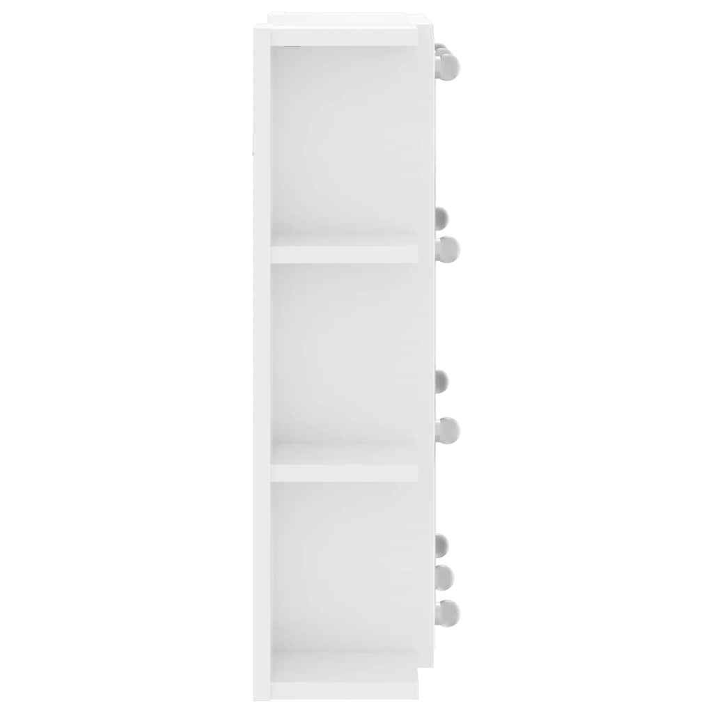 vidaXL Szafka z lustrem i LED, biała z połyskiem, 70x16,5x60 cm